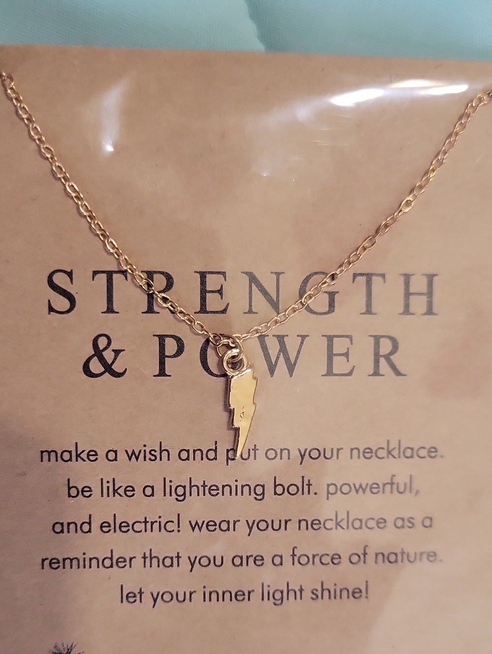 NWT-Dogeared Gold Lightning Bolt Charm Necklace